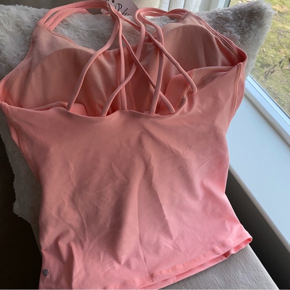 Woman’s Strappy Back Built In Shelf Bra Tank Yoga Workout Cami Sz 2-4 - Picture 4 of 7